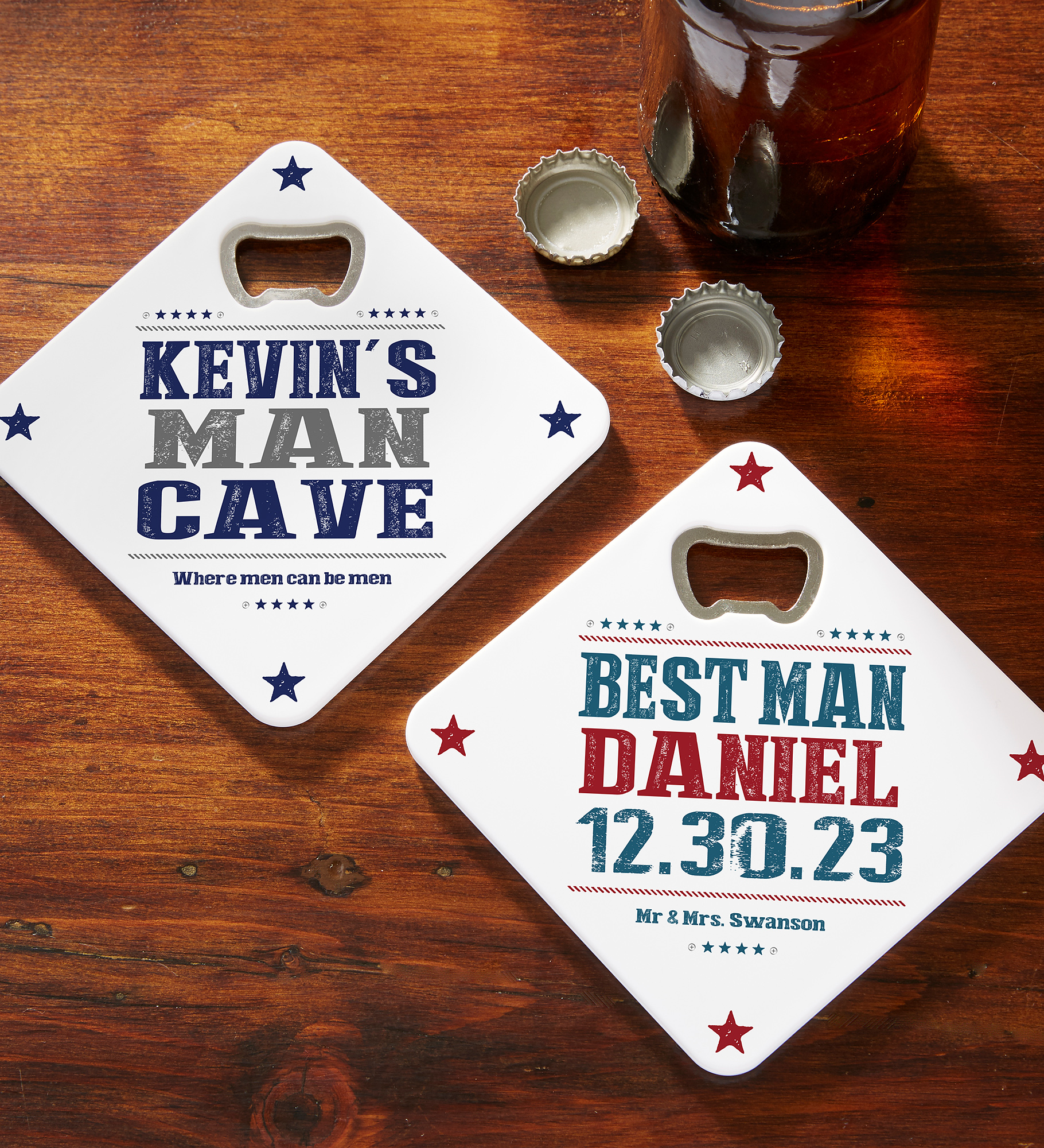 Write Your Own Personalized Beer Bottle Opener Coaster